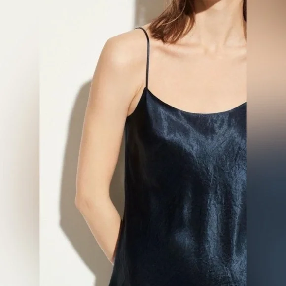 Vince Satin Cami – Coastal Midnight Blue – Size M – NWOT Minimalist Luxe Top - Picture 2 of 10